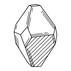 Illustration of crystal or mineral. Jewelry precious or semiprecious gem stone.