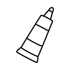 Vector doodle hand drawn illustration of a cosmetic tube, cream