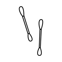 Vector doodle hand drawn illustration of a cotton swab