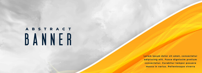 abstract yellow color banner style wave design