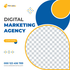 Digital marketing social media and instagram post template banner