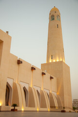 Doha,Qatar- April 24,2022: Imam Muhammad ibn Abd al-Wahhab Mosque is the national mosque of Qatar. 
