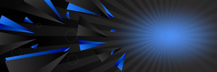 abstract black and blue gradient contrast banner