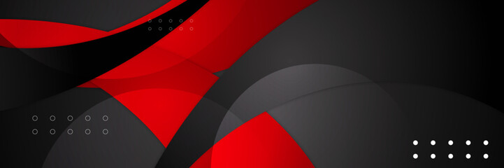 Modern black and red abstract banner. High contrast red and black stripes. Abstract tech graphic banner design. Vector corporate background