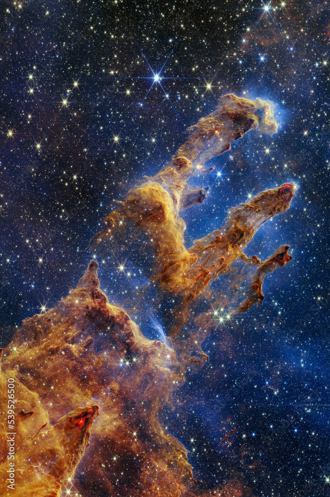 Wall mural image of the pillars of the creation, in eagle nebula. elements of this image furnished by nasa.