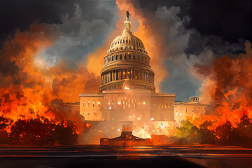 Washington under attack - obrazy, fototapety, plakaty