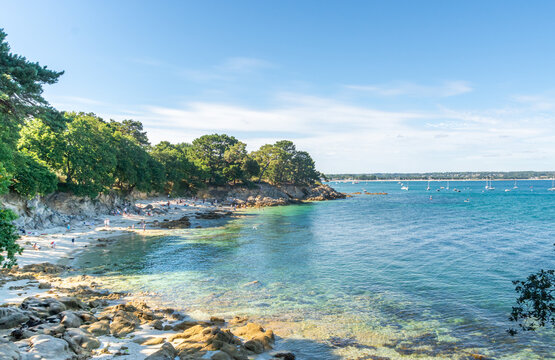 plage de beg meil fouesnant d'un bleu caraibe