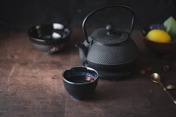 Foto op Aluminium Rosen Tee mit asiatischen Accessoires © Keram
