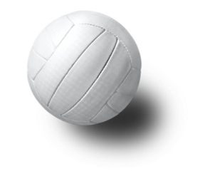White volleyball ball, close up on white background