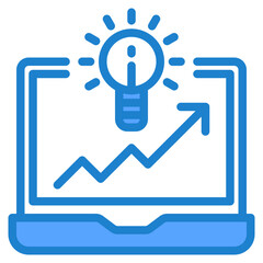 Computer idea blue style icon