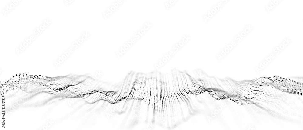 Aufkleber Technology white wave. Big data visualization. Analytics representation. Digital background. 3d rendering.
