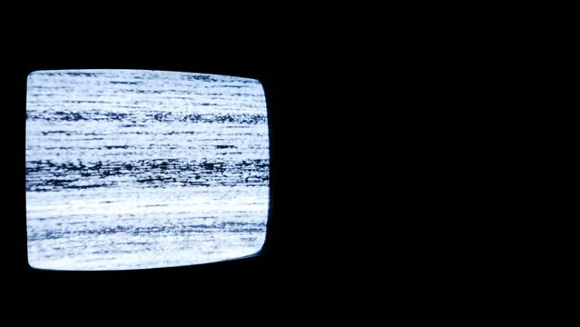 Vintage Cathode-Ray Tube monochrome 4:3 TV with Static Noise Glitch Effect