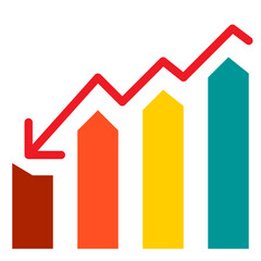 Bar chart dawn flat style icon