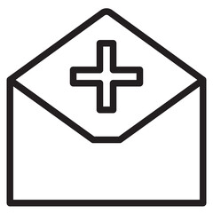 Obraz premium Add email outline style icon