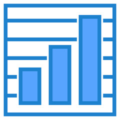 Bar graph blue style icon