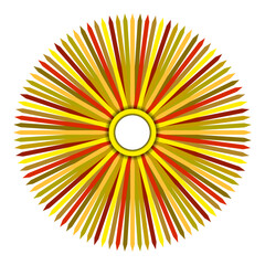 Colorful Flower Wheel in realistic style. Rainbow Flower. Colorful vector illustration isolated on white background.