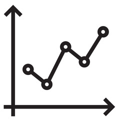 Line graph outline style icon