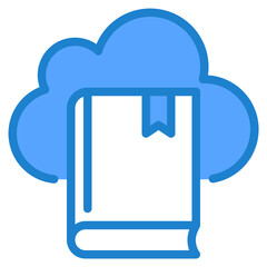 Book cloud blue style icon