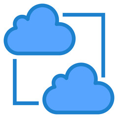 Cloud network blue style icon