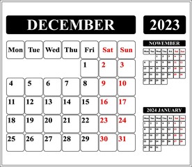 calendar for 2023 december