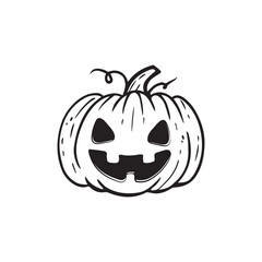 halloween pumpkin isolated on white background.Line icon, outline vector sign, linear style.Vector