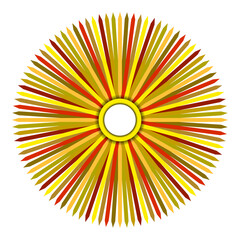 Colorful Flower Wheel in realistic style. Rainbow Flower. Colorful PNG illustration.