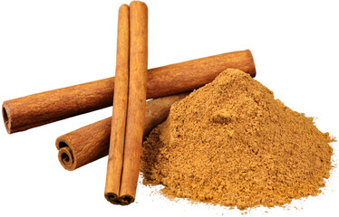 Cinnamon sticks and ground up cinnamon