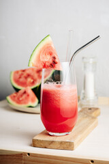 Refreshing watermelon Agua fresca drink.