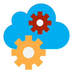 Setting cloud flat style icon