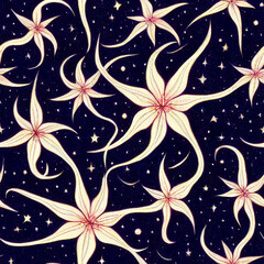 Fototapeta na wymiar starfishes, seamless pattern