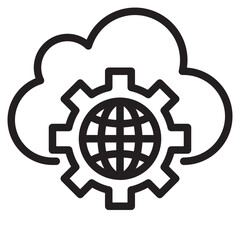 Setting cloud computing outline style icon