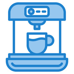 Coffee machine blue style icon