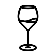 transparent wine glass line icon vector. transparent wine glass sign. isolated contour symbol black illustration