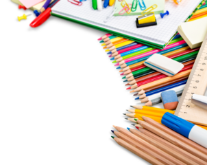 School supplies for education, place for text