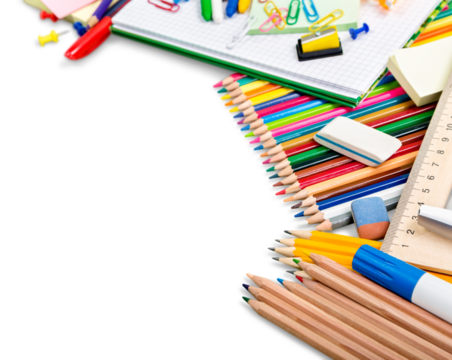 School supplies for education, place for text