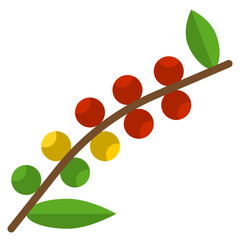 Coffee beans flat style icon