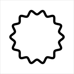 This circle starburst icon symbol is in simple style and on white background.