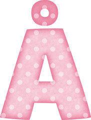 Uppercase Letter Å Polka Dot alphabet in pink tone