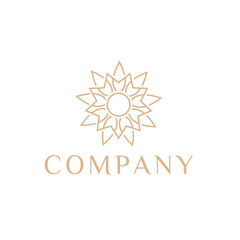 Abstract flower monoline mandala logo