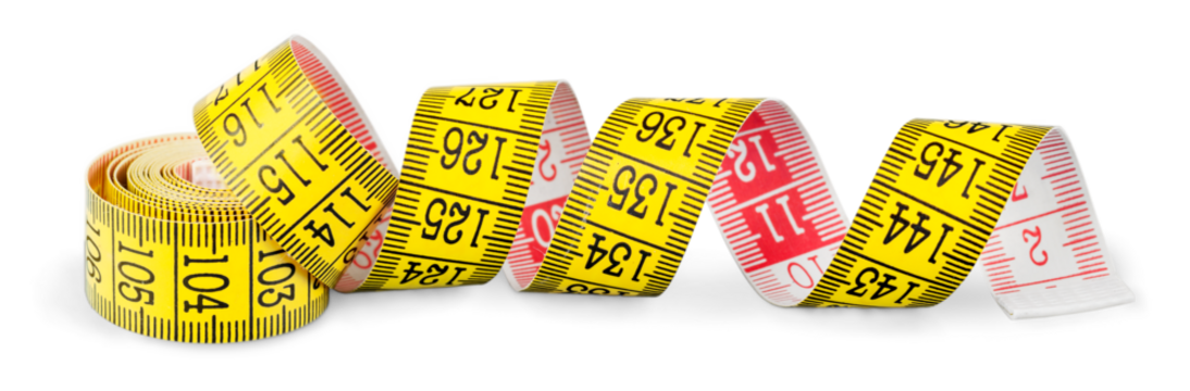 Measuring tape isolated on white background