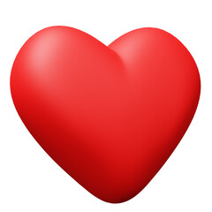Love heart beautiful with perspective 3d rendering icon for website or game. Classic simple love heart icon isolated in transparent