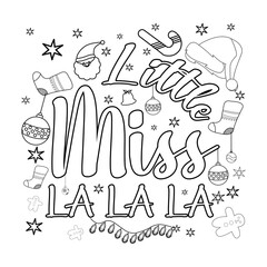 Merry Christmas Coloring page. Christmas line art coloring page design for kids.