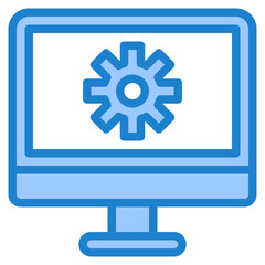 Computer setting blue style icon