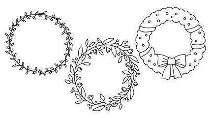 Christmas tree line illustration set, winter line art vector, christmas decoration element collection, minimalist line tree vector, tree fir clipart