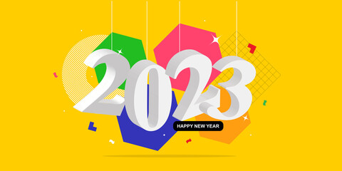 Happy New Year 2023 Text Design