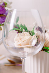 Flower through glass