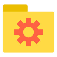 Folder setting flat style icon
