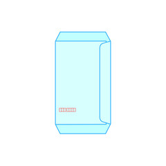 日本の水色の封筒の裏面