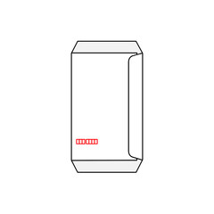 日本の白色の封筒の裏面