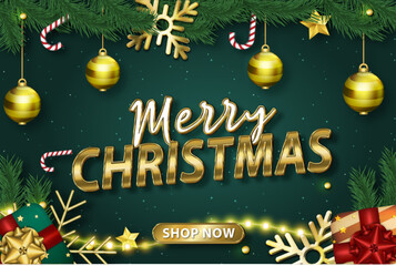 Merry christmas background with editable text effect premium vectors